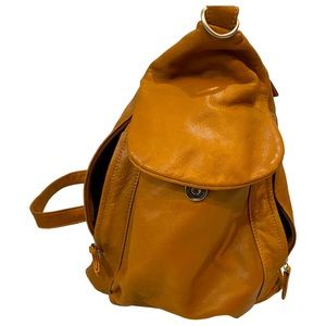 Tiganello Genuine Leather (Soft) Backpack Hand Bag in Camel Pockets